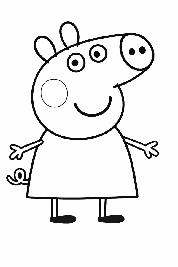 Desenho de Peppa Pig para colorir e imprimir: número 19
