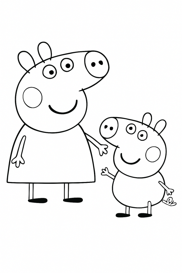 Desenho de Peppa Pig para colorir e imprimir: número 20