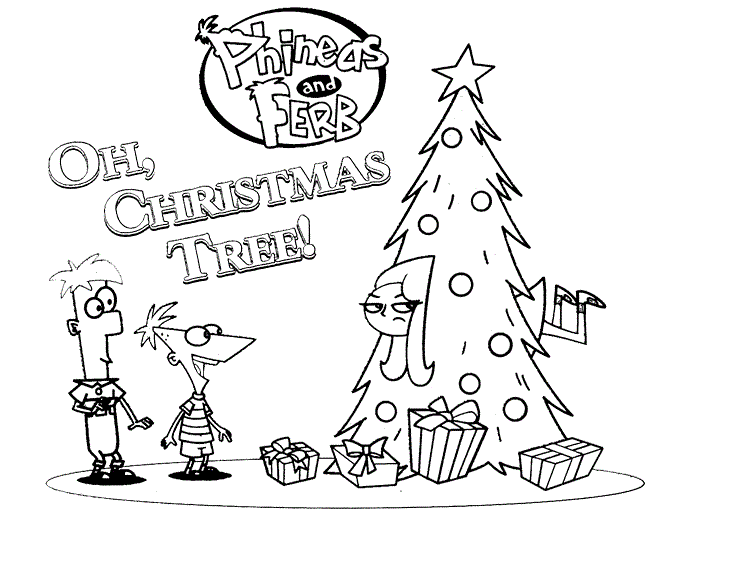 Desenho de Phineas e Ferb para colorir e imprimir: número 5