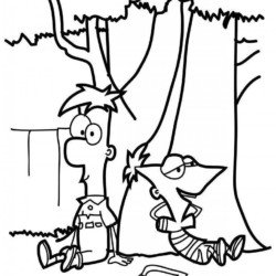 Desenho de Phineas e Ferb para colorir e imprimir: número 12