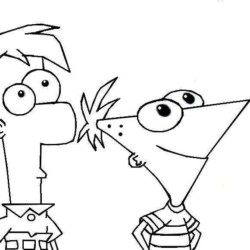 Desenho de Phineas e Ferb para colorir e imprimir: número 13