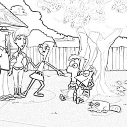 Desenho de Phineas e Ferb para colorir e imprimir: número 15