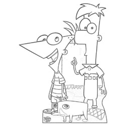Desenho de Phineas e Ferb para colorir e imprimir: número 16