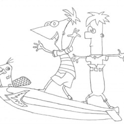 Desenho de Phineas e Ferb para colorir e imprimir: número 17