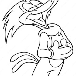 Desenho de Pica Pau para colorir e imprimir: número 10