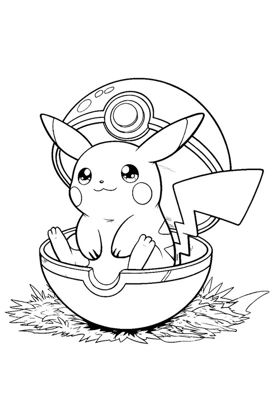 Desenho de Pikachu para colorir e imprimir: número 2