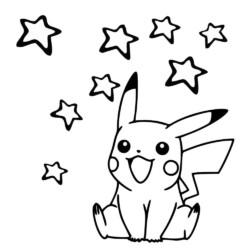 Desenho de Pikachu para colorir e imprimir: número 8