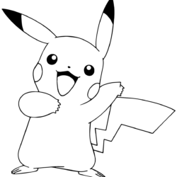 Desenho de Pikachu para colorir e imprimir: número 10
