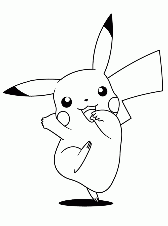 Desenho de Pikachu para colorir e imprimir: número 14
