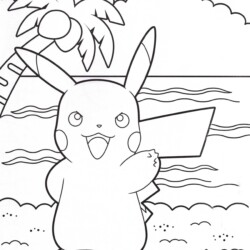 Desenho de Pikachu para colorir e imprimir: número 15