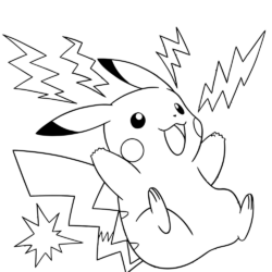 Desenho de Pikachu para colorir e imprimir: número 16