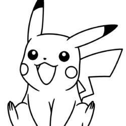 Desenho de Pikachu para colorir e imprimir: número 18