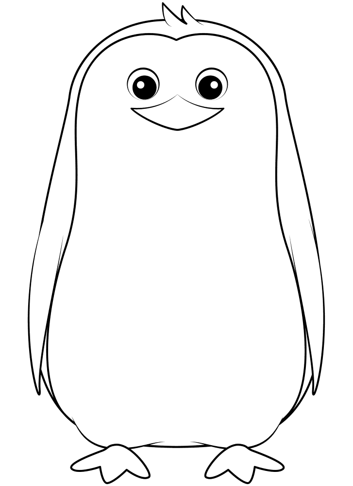 Desenho de Pinguins para colorir e imprimir: número 5