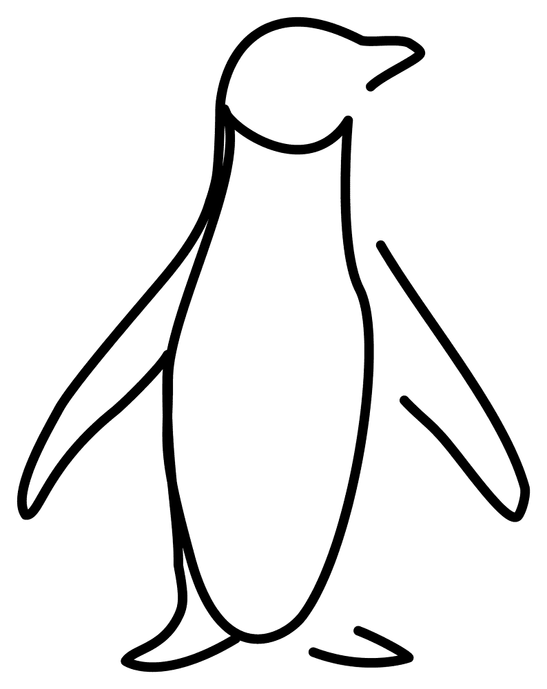 Desenho de Pinguins para colorir e imprimir: número 6