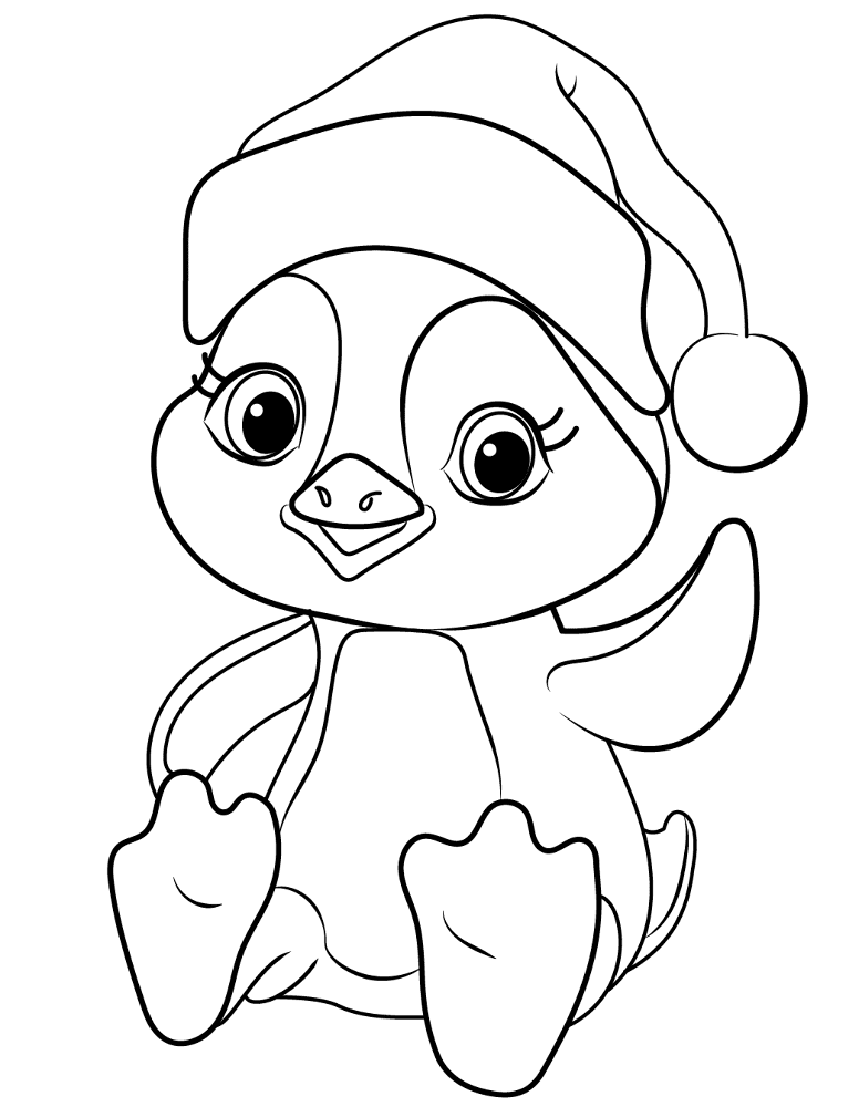 Desenho de Pinguins para colorir e imprimir: número 7