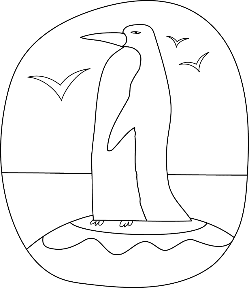Desenho de Pinguins para colorir e imprimir: número 8