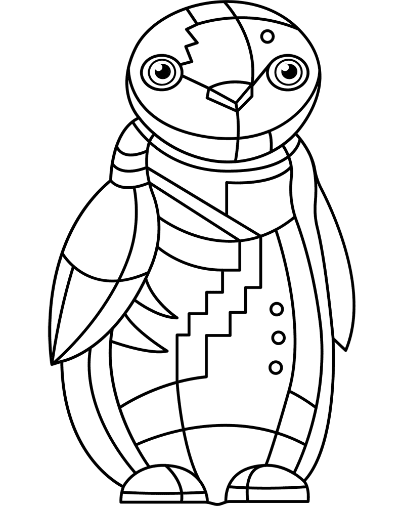 Desenho de Pinguins para colorir e imprimir: número 21