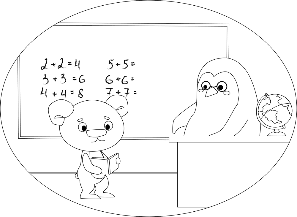 Desenho de Pinguins para colorir e imprimir: número 24