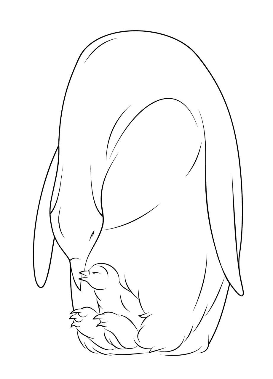 Desenho de Pinguins para colorir e imprimir: número 25