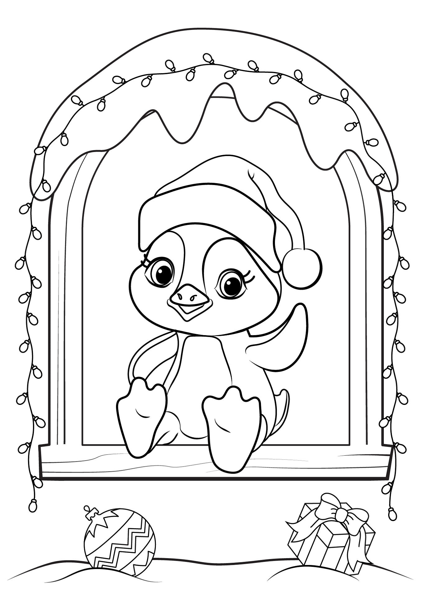 Desenho de Pinguins para colorir e imprimir: número 34
