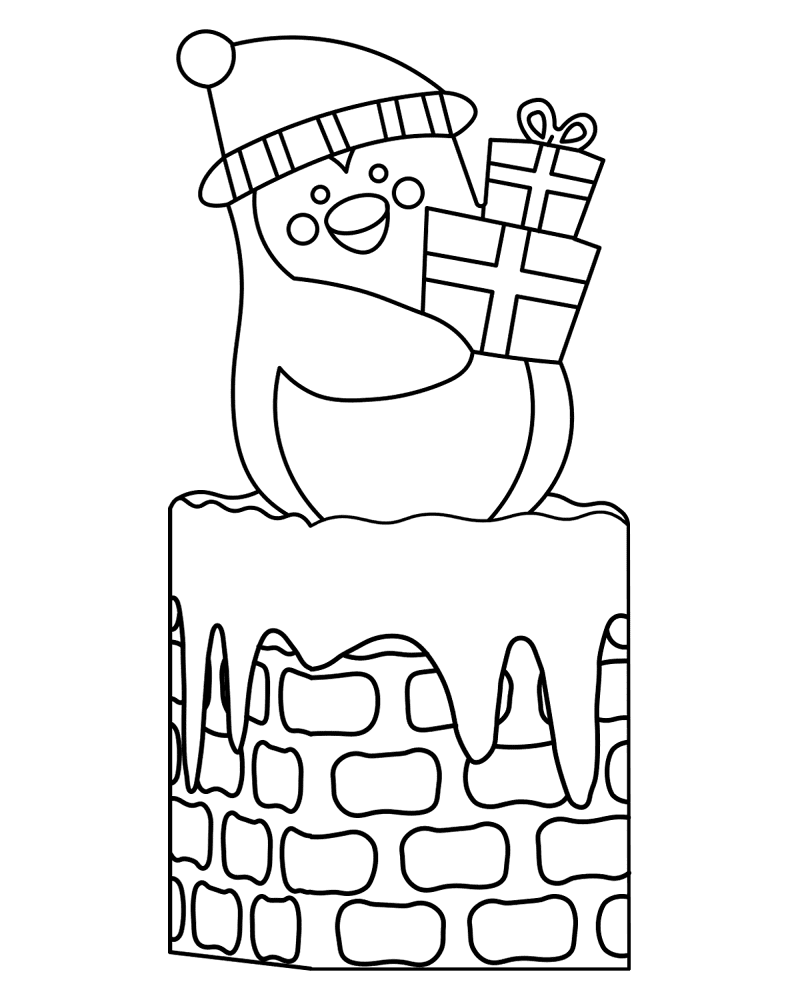 Desenho de Pinguins para colorir e imprimir: número 38