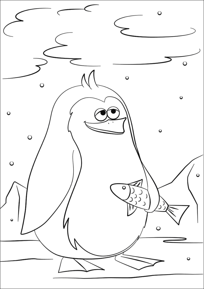 Desenho de Pinguins para colorir e imprimir: número 42