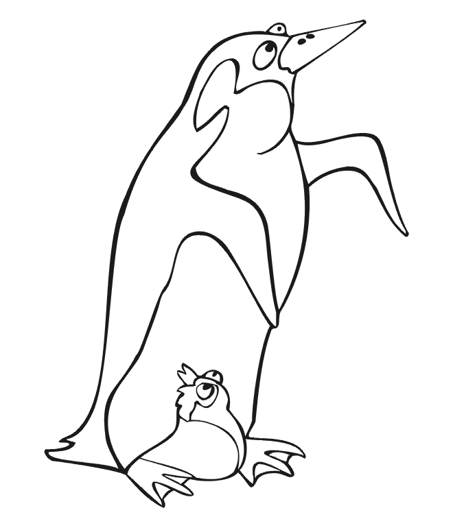 Desenho de Pinguins para colorir e imprimir: número 44