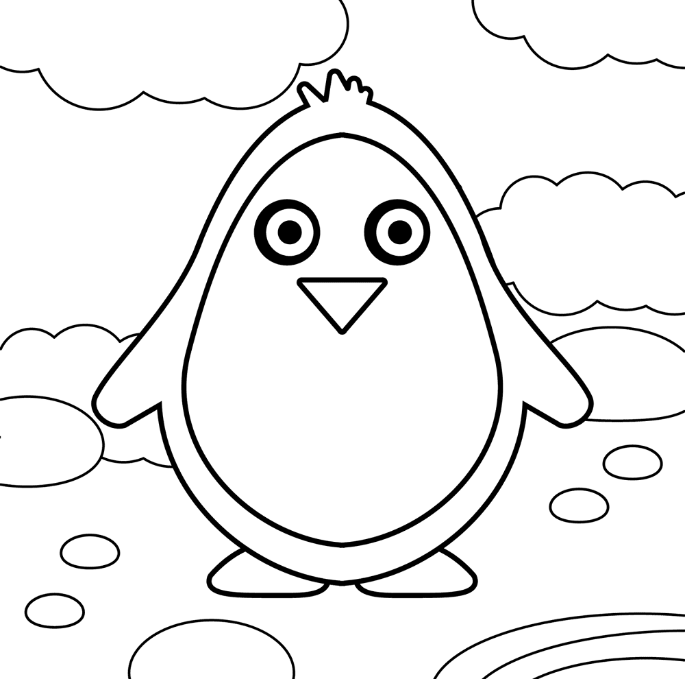 Desenho de Pinguins para colorir