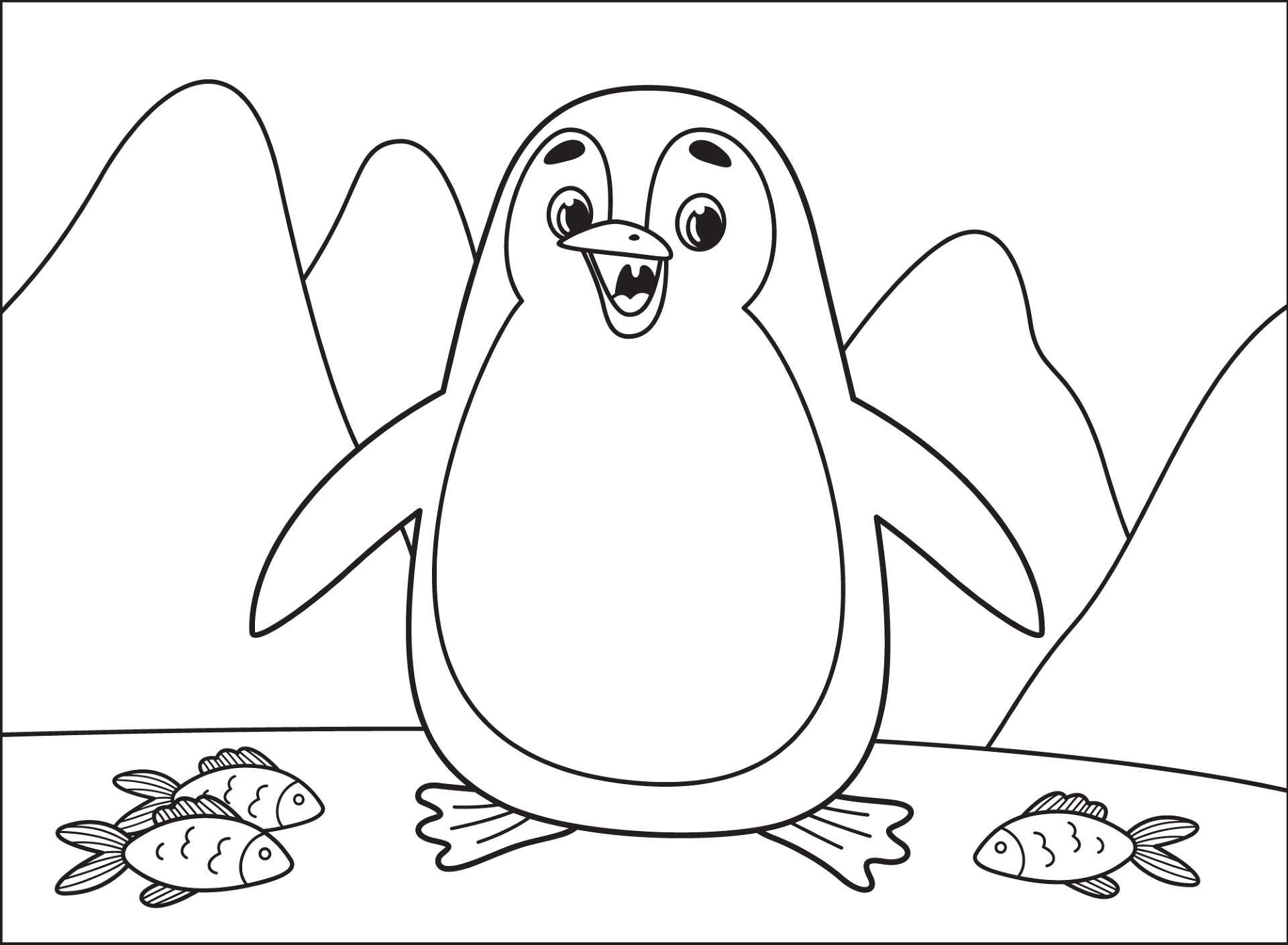Desenho de Pinguins para colorir