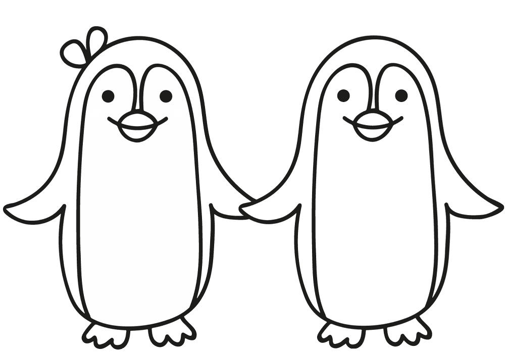 Desenho de Pinguins para colorir
