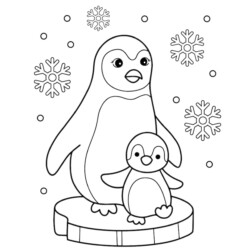 Desenho de Pinguins para colorir