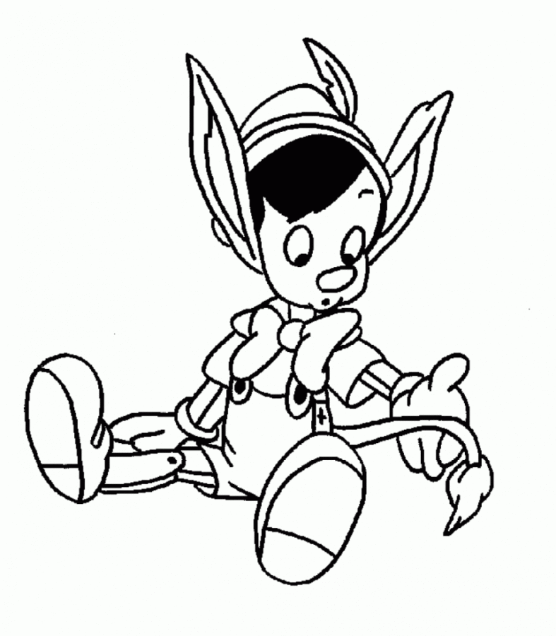 Desenho de Pinoquio para colorir e imprimir: número 2