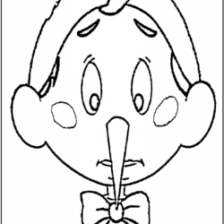 Desenho de Pinoquio para colorir e imprimir: número 5