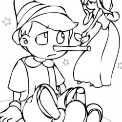 Desenho de Pinoquio para colorir e imprimir: número 6