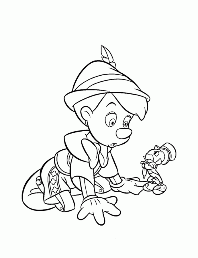 Desenho de Pinoquio para colorir e imprimir: número 7