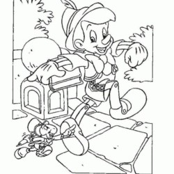 Desenho de Pinoquio para colorir e imprimir: número 8