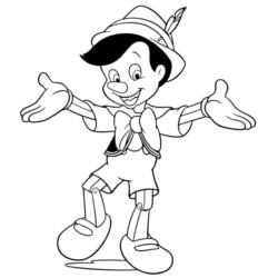 Desenho de Pinoquio para colorir e imprimir: número 12