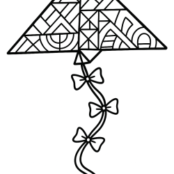 Desenho de Pipa para colorir e imprimir: número 9