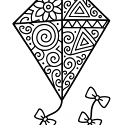 Desenho de Pipa para colorir e imprimir: número 11