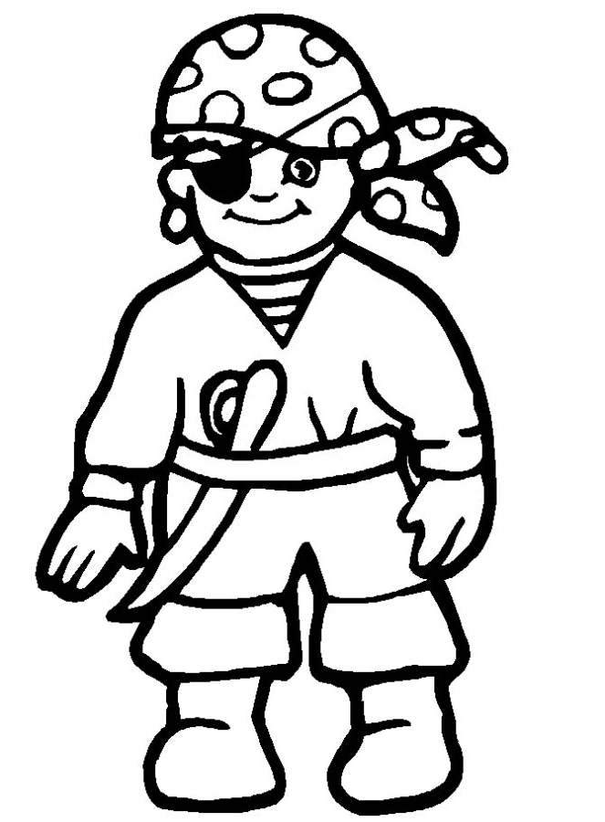 Desenho de Piratas para colorir e imprimir: número 3