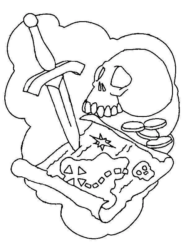 Desenho de Piratas para colorir e imprimir: número 6