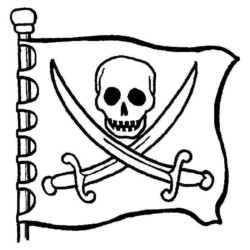Desenho de Piratas para colorir e imprimir: número 8