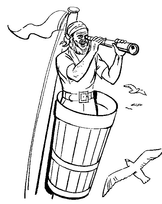 Desenho de Piratas para colorir e imprimir: número 10