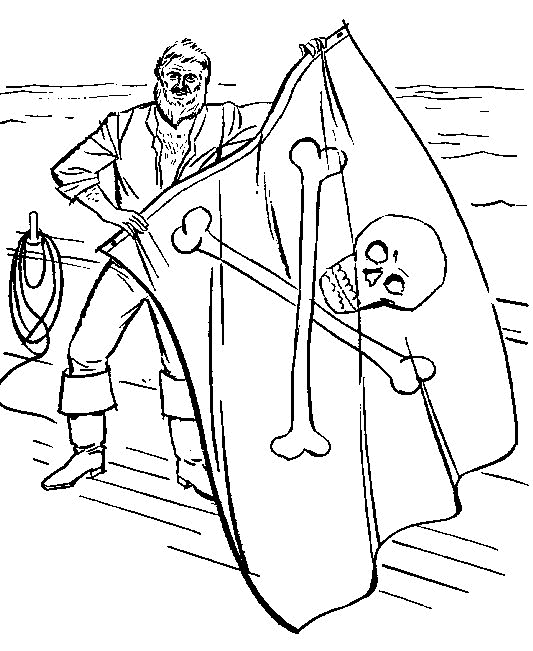 Desenho de Piratas para colorir e imprimir: número 11