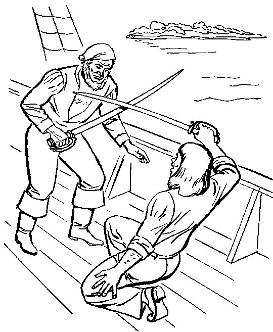 Desenho de Piratas para colorir e imprimir: número 12