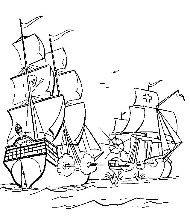 Desenho de Piratas para colorir e imprimir: número 16