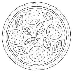 Desenho de Pizza para colorir e imprimir: número 5