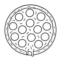 Desenho de Pizza para colorir e imprimir: número 6