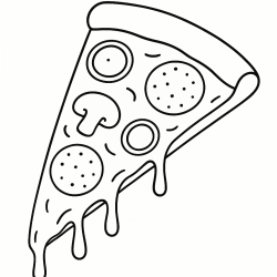 Desenho de Pizza para colorir e imprimir: número 7