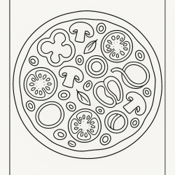 Desenho de Pizza para colorir e imprimir: número 8